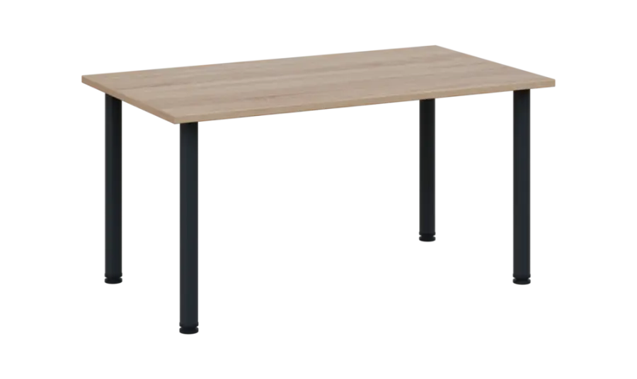 CRTR 140 jídelní stůl, kovová podnož černá, deska 25 mm, 1394x800 mm, dub bardolino